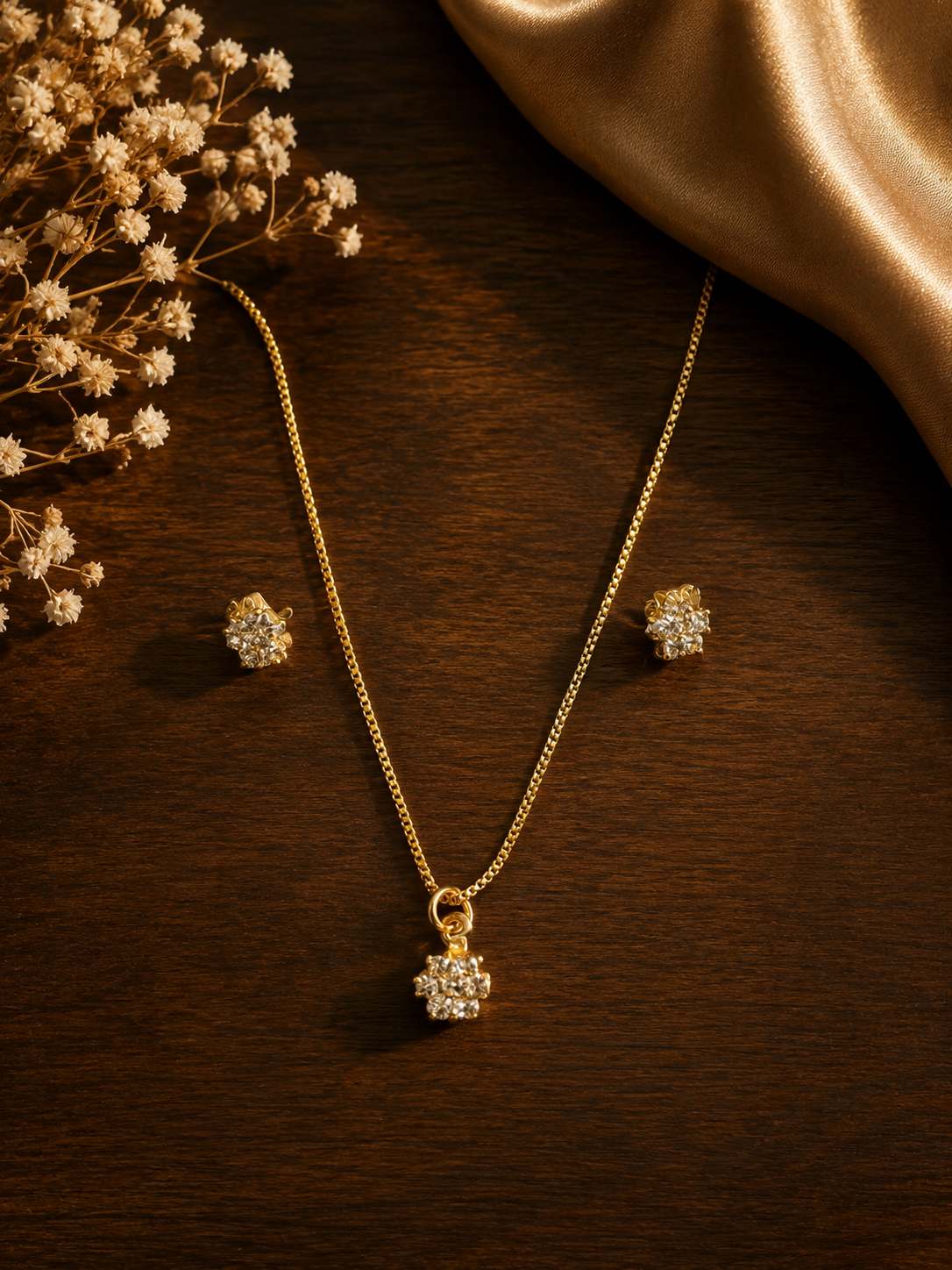 Flower necklace & earrings